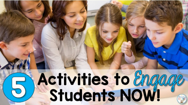 Activities to engage students in learning can be hard to come by.  That's why I have gathered 5 new activities that you can use in the classroom to help break the boring routine and offer some worksheet alternatives.  Teachers can use these ideas to supplement their curriculum and make learning fun again!  These tips can be used in math and reading and will have the kids excited to learn in kindergarten, first grade, second grade, and third grade. #math #engage #elementaryisland