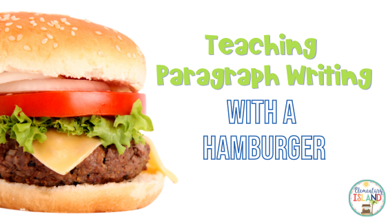 A hamburger picture as a visual of how to teach paragraph writing with a hamburger to elementary students.