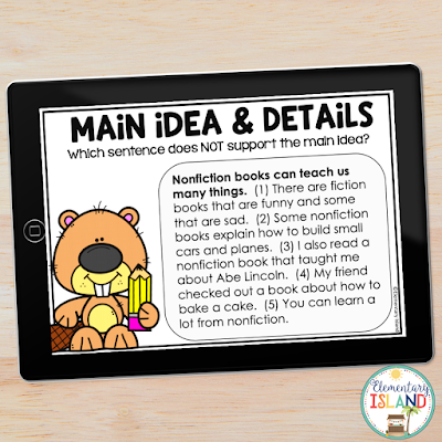 Main Idea and Supporting Detail Boom Cards give differentiated practice to students in an easy-to-use digital format