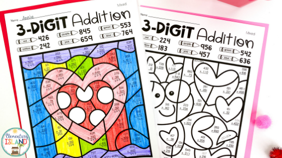 This Valentine Day color by codes activity is so much fun. It's also a great way to get your students to practice their math skills in an engaging way!