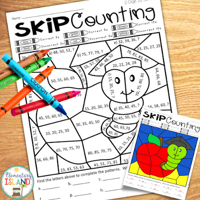 Your students will love practicing math with these color by code skip counting worksheets