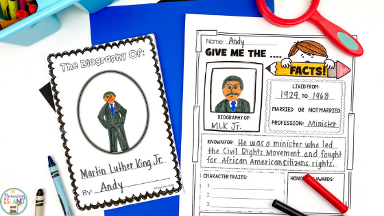 Biography research activities for elementary students
