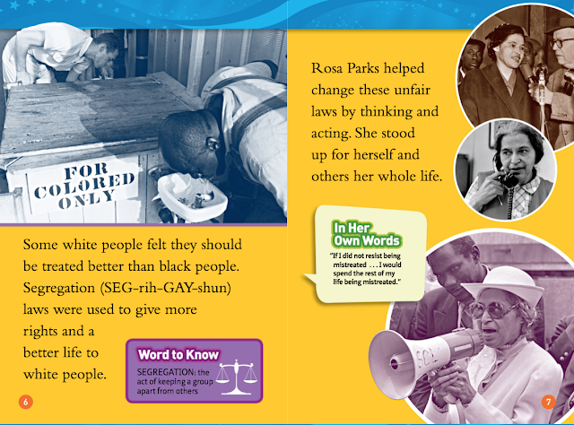 This page from the Rosa Parks by National Geographic Kids shows the great resources included in this biography for elementary students