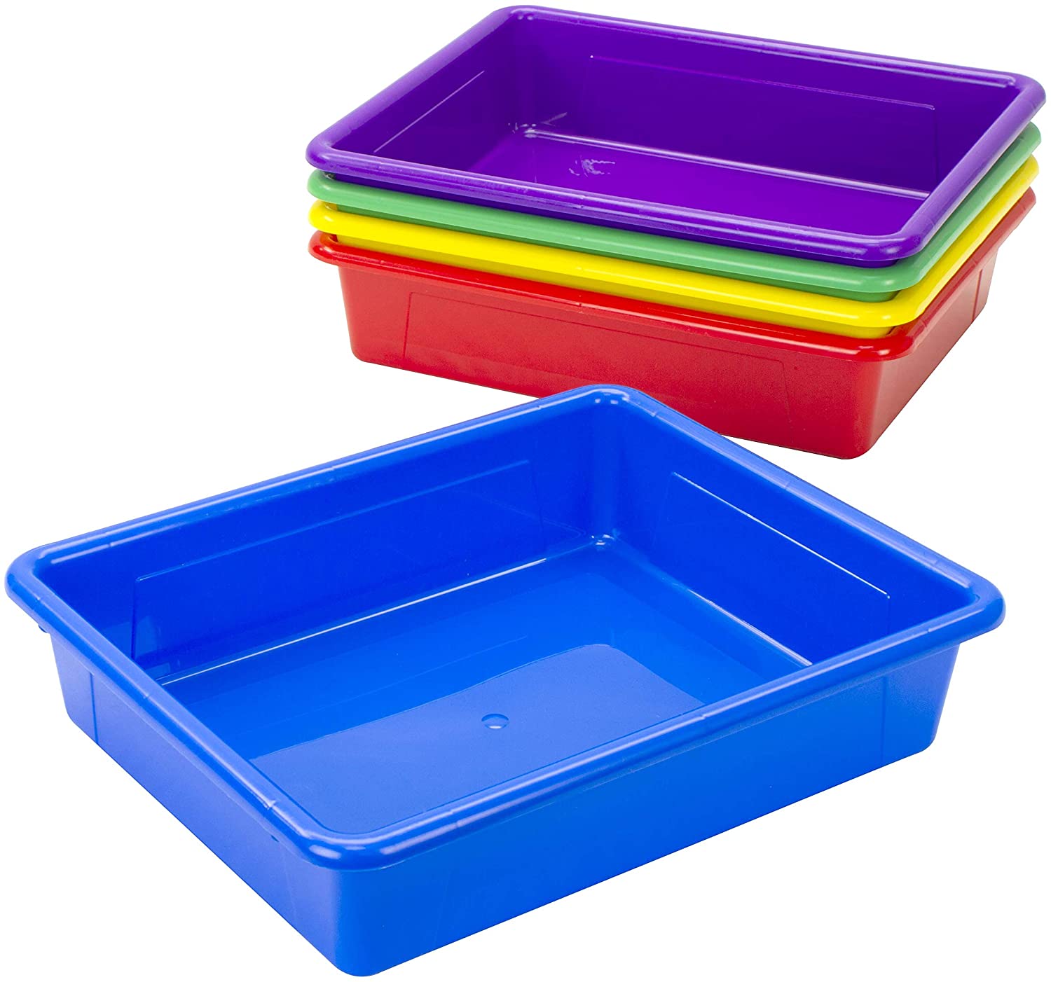 Storage trays are a great way to organize papers in your classroom.