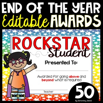 Your kiddos will love these rockstar themed awards that are easy for you to edit and individualize for each of your students.