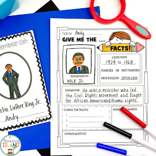 Using biography reports like this one help students learn about the life and messages of Dr. Martin Luther King, Jr. in fun and engaging ways your students will love.