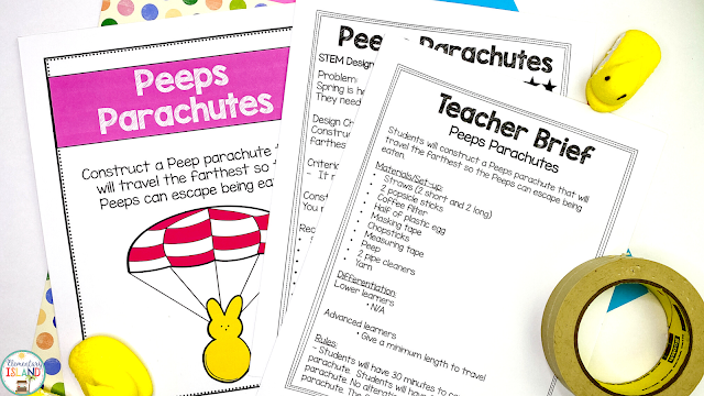 Peeps don't have to be just for eating with this super fun spring Peep Parachute STEM activity your students will love!