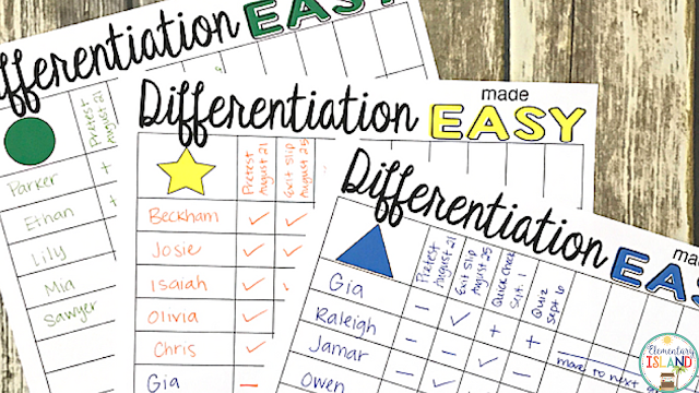 One of the keys to increasing student engagement is differentiation. Keep track of differentiation with record sheets like these.