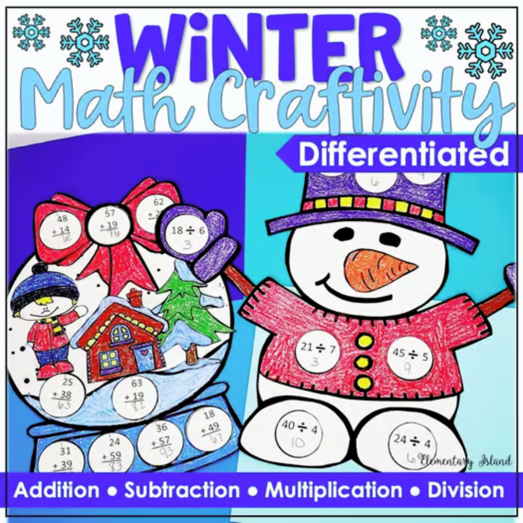 Grab this winter math craftivity to use in your classroom this December or January for fun ELA and math learning your students will love.