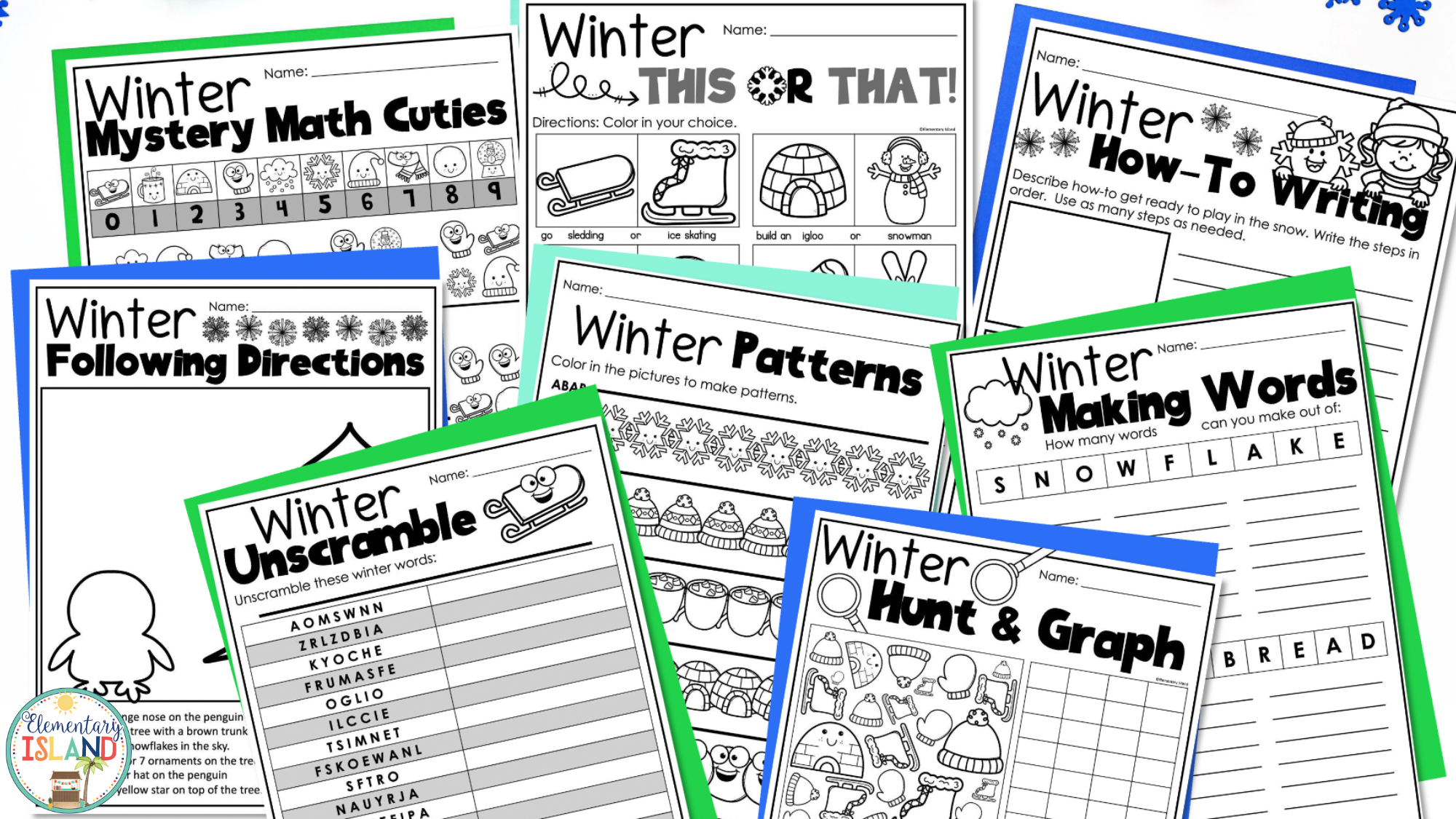Holiday fun packets include everything you need for easy activities for substitute teachers.