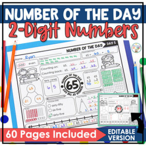 Number of the Day Place Value Activities Two Digit Place Value Practice