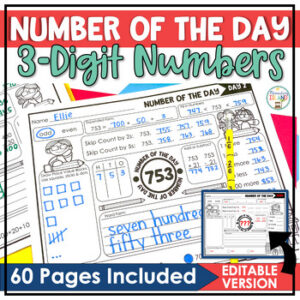 Number of the Day 3 Digit Numbers Place Value Activities and Number Sense