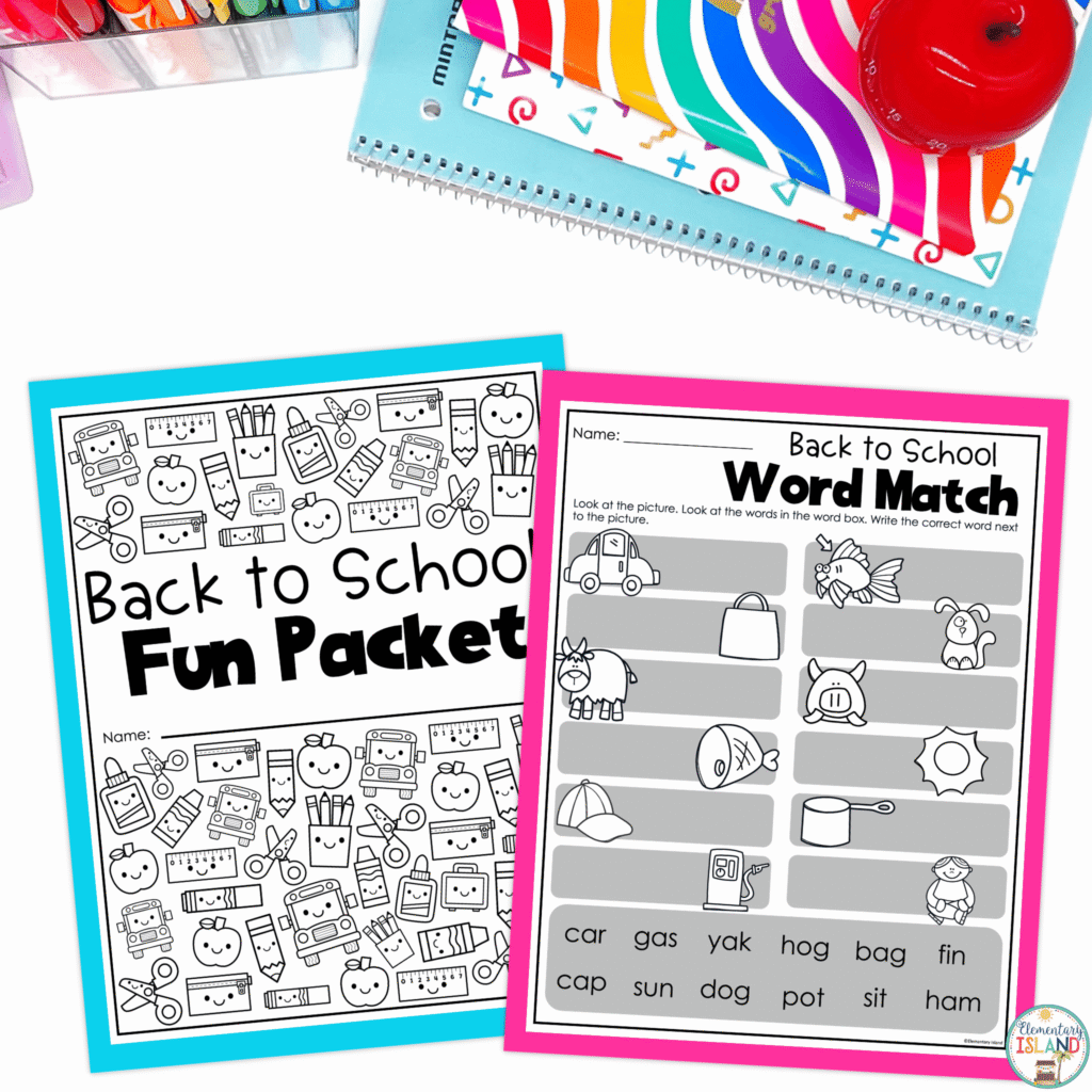 You can choose the format that works best for your classroom with these back to school busy work pages.